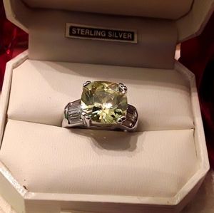 Sterling Silver Green Gemstone Ring